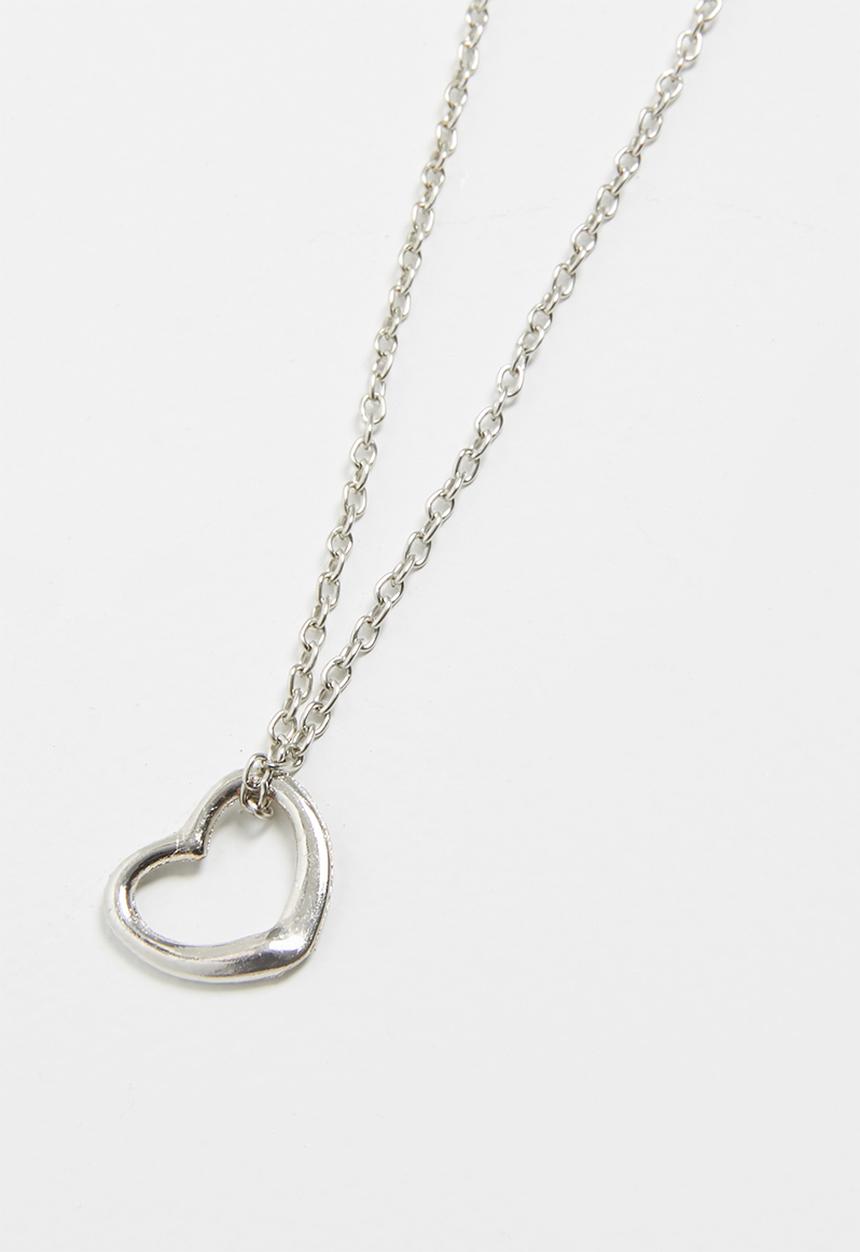 Jewels and Lace - Heart design necklace - silver