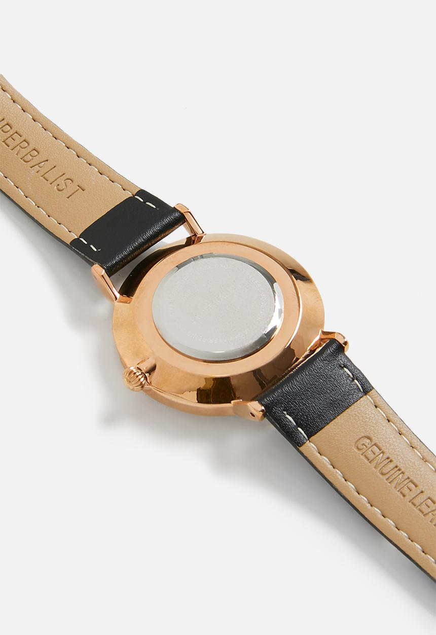 Superbalist - Lucy leather watch - black