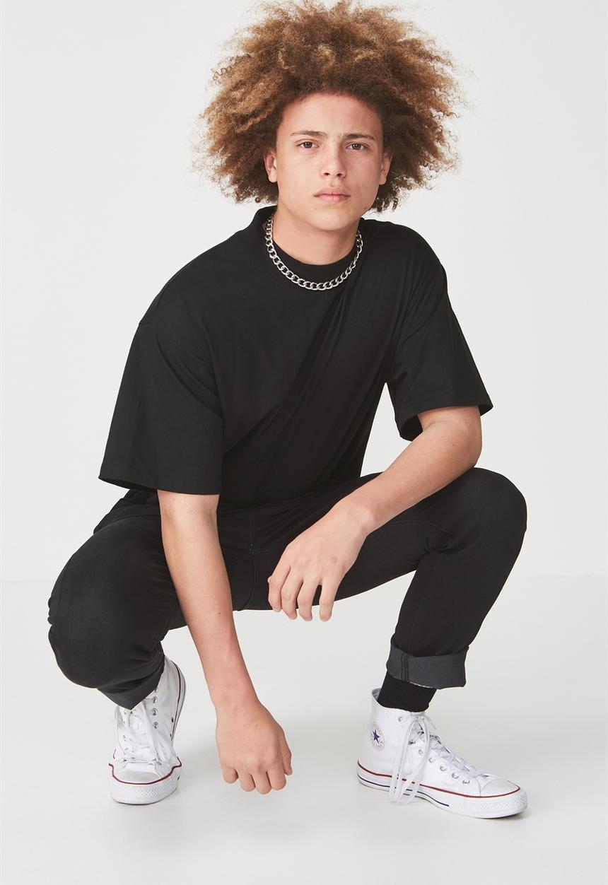 Factorie - Short sleeve stand T-shirt - black