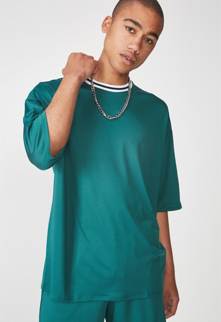 Factorie - Short sleeve tape trim tee - green