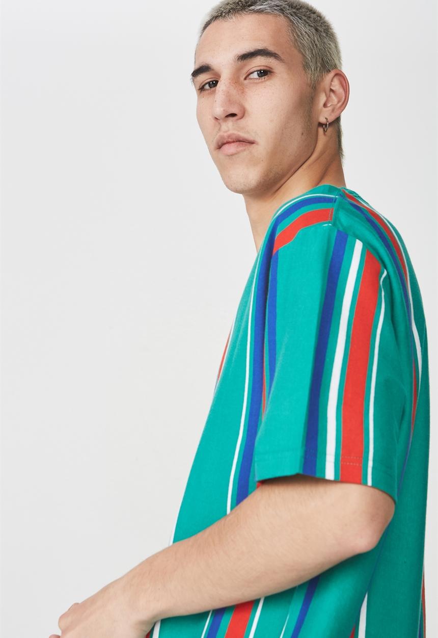 Factorie - Short sleeve vertical tee - green 