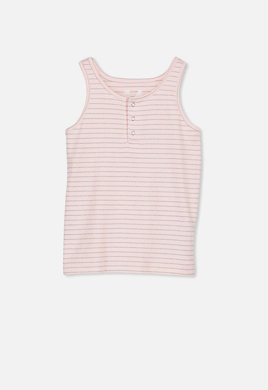Cotton On - Tilley tank - pink & silver