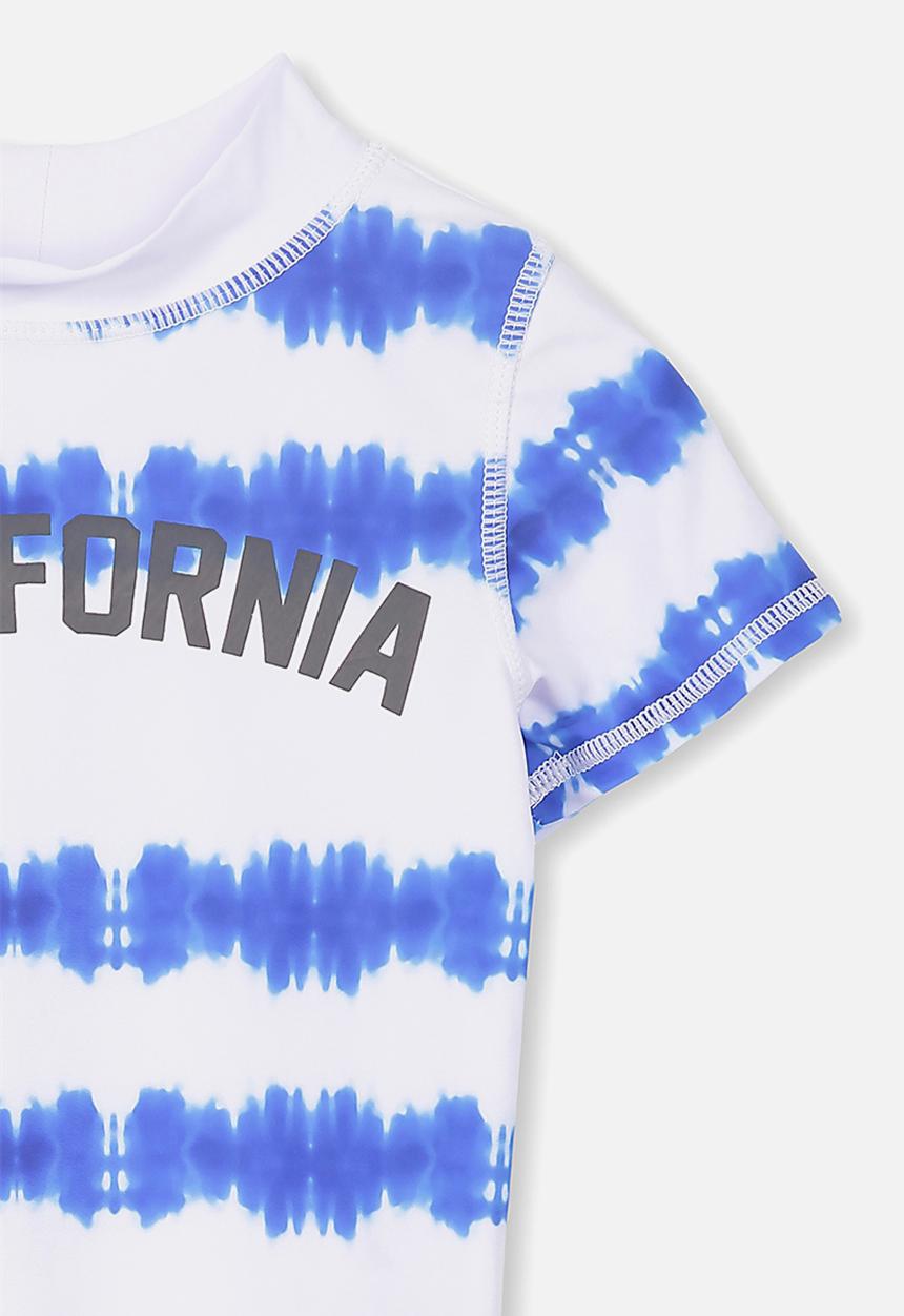 Cotton On - Finley ss rash vest - blue & white 