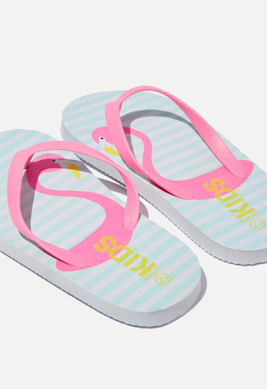 Cotton On - Printed flip flop - pink & turquoise