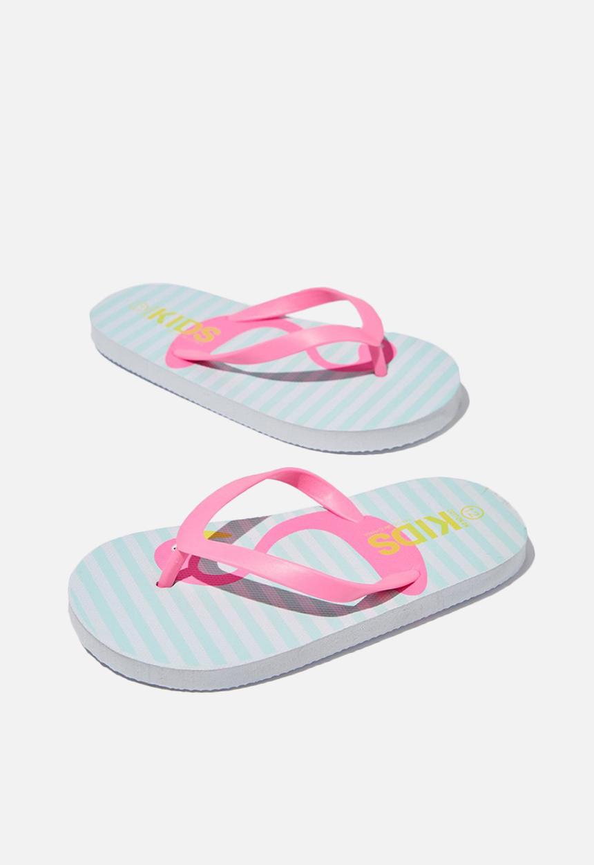 Cotton On - Printed flip flop - pink & turquoise