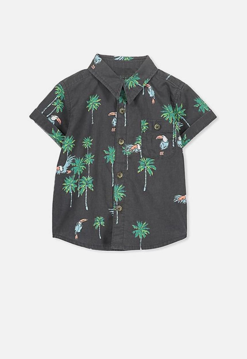 Cotton On - Zac ss shirt - green 