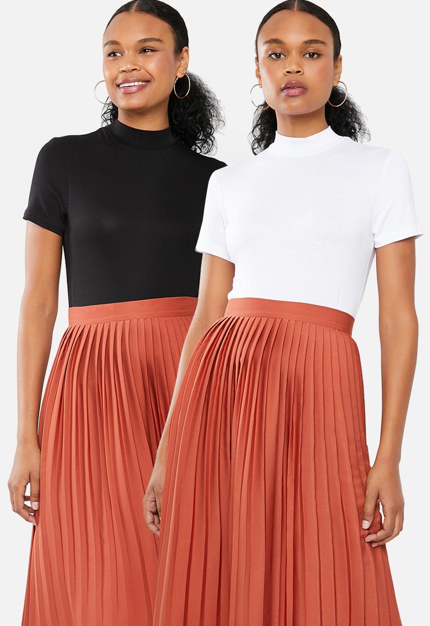 Superbalist - 2 pack turtleneck fitted tee - black and white