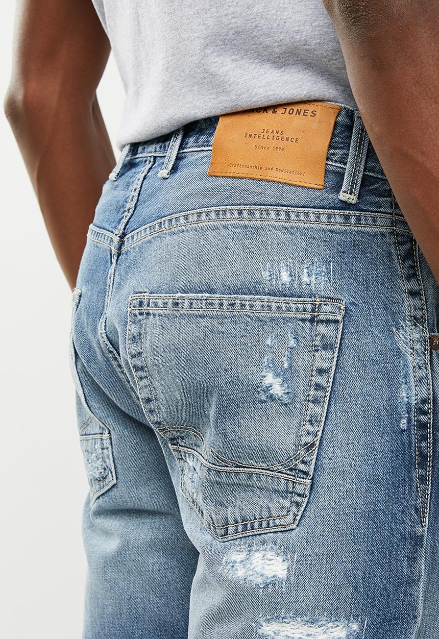 Jack & Jones - Frank leen cut off jeans - blue 