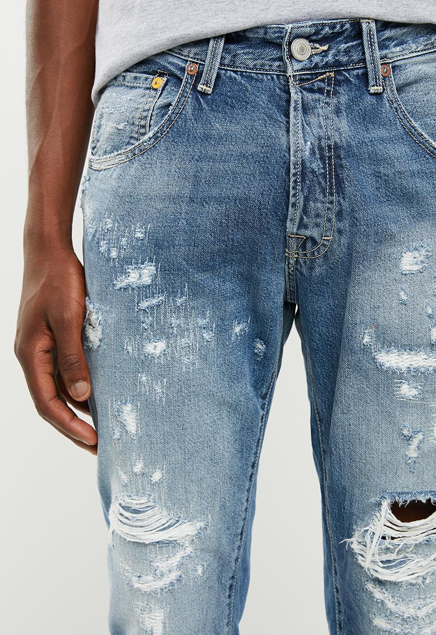Jack & Jones - Frank leen cut off jeans - blue 