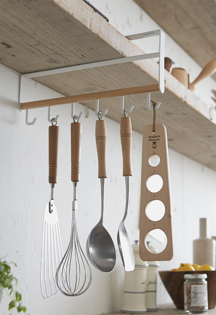 Yamazaki - Tosca under shelf kitchen tool hook - white