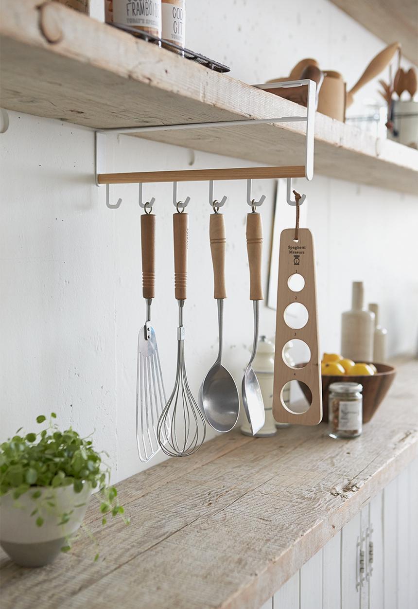 Yamazaki - Tosca under shelf kitchen tool hook - white