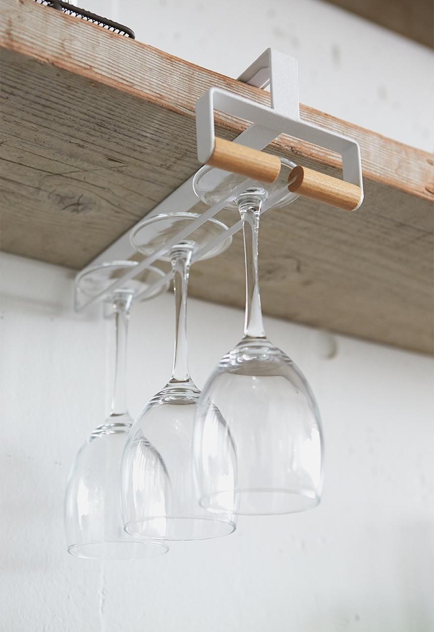 Yamazaki - Tosca under shelf wine glass hanger - white