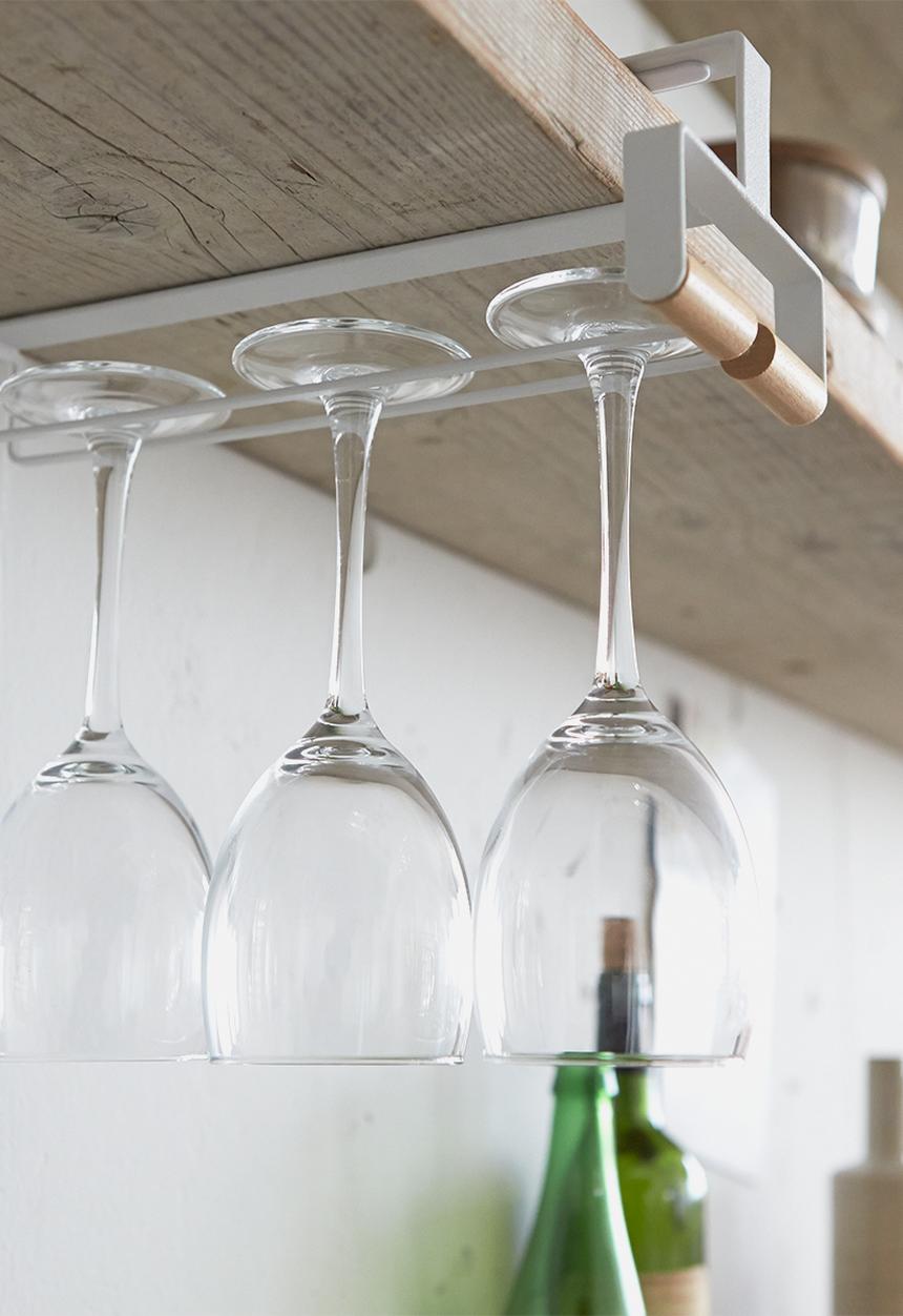 Yamazaki - Tosca under shelf wine glass hanger - white