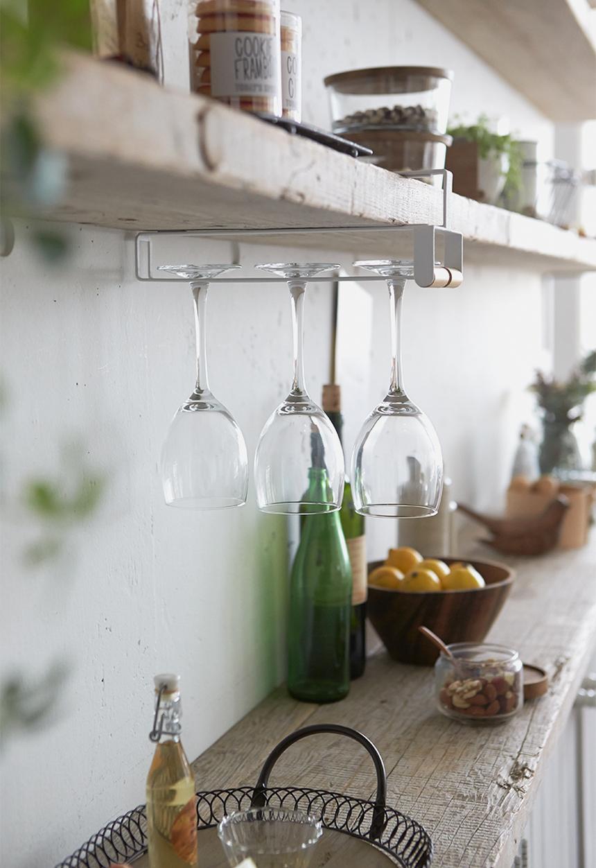 Yamazaki - Tosca under shelf wine glass hanger - white
