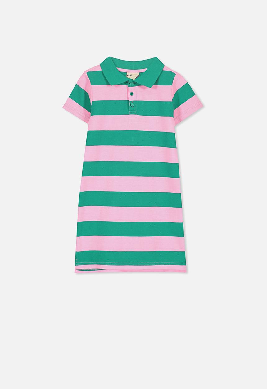 Cotton On - Blaire polo dress - green & pink 