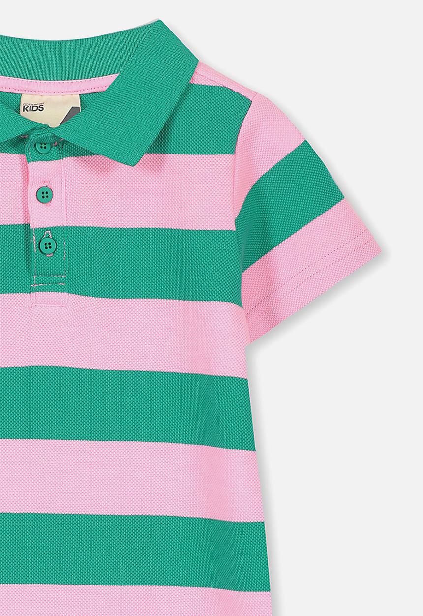 Cotton On - Blaire polo dress - green & pink 