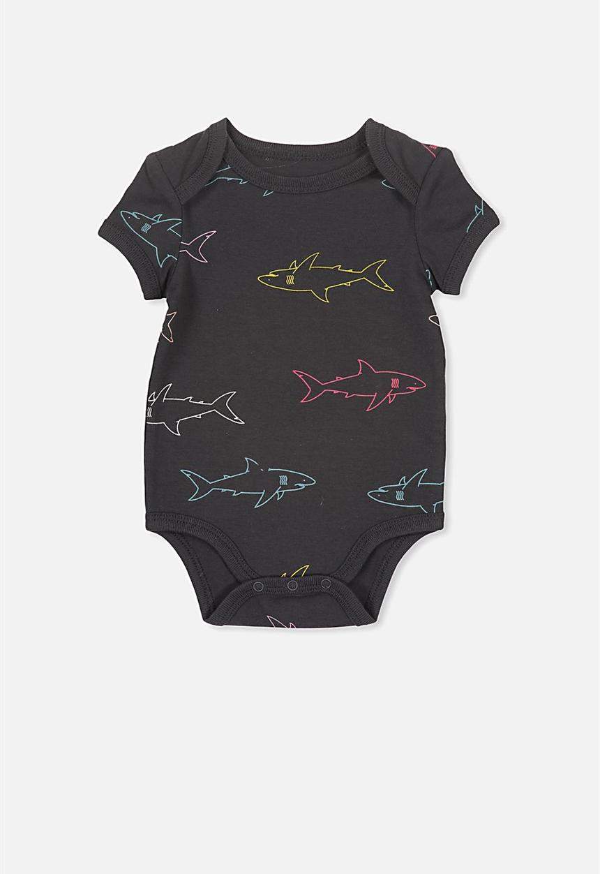 Cotton On - Mini short sleeve bubbysuit - black