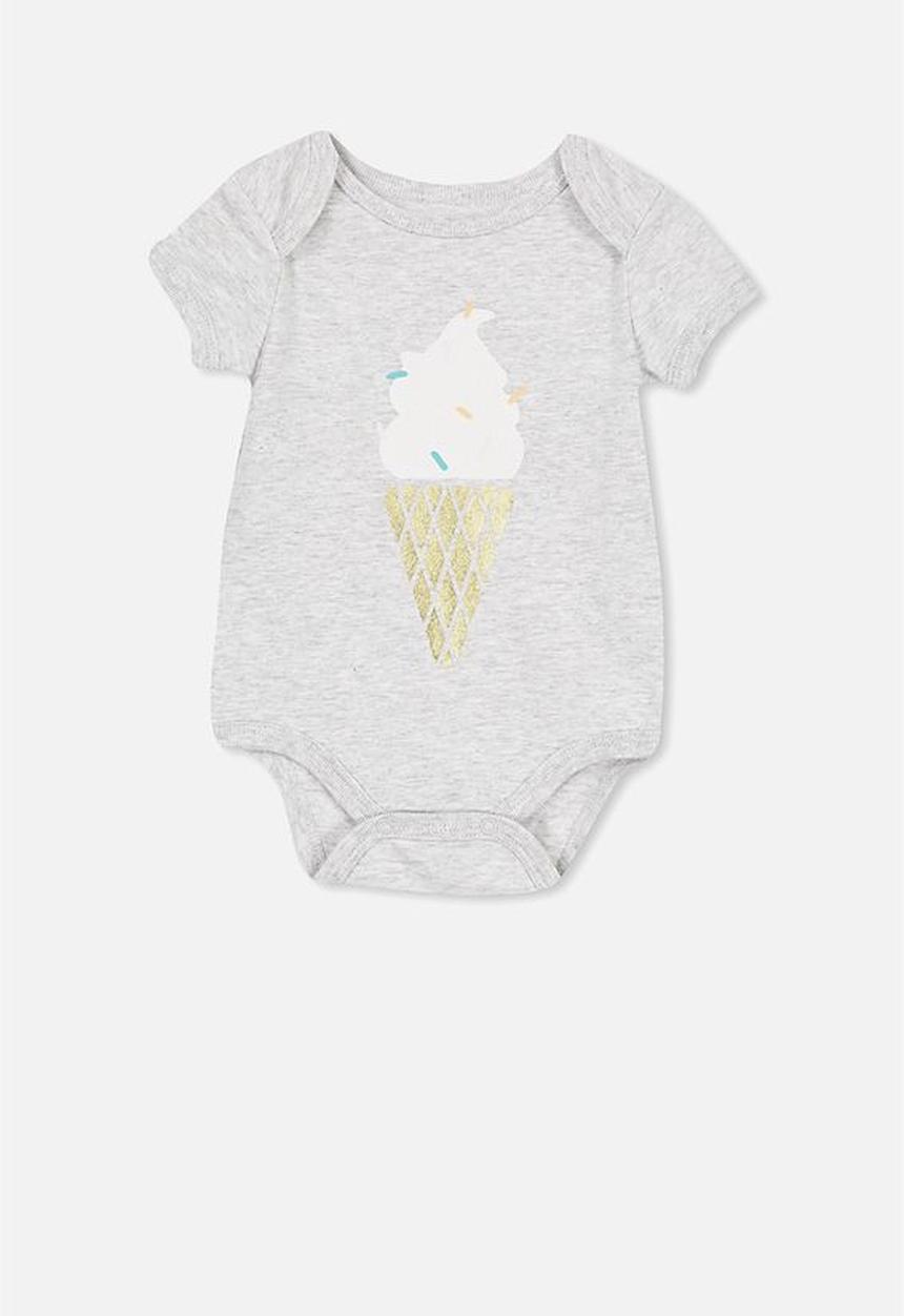 Cotton On - Mini short sleeve bubbysuit - grey