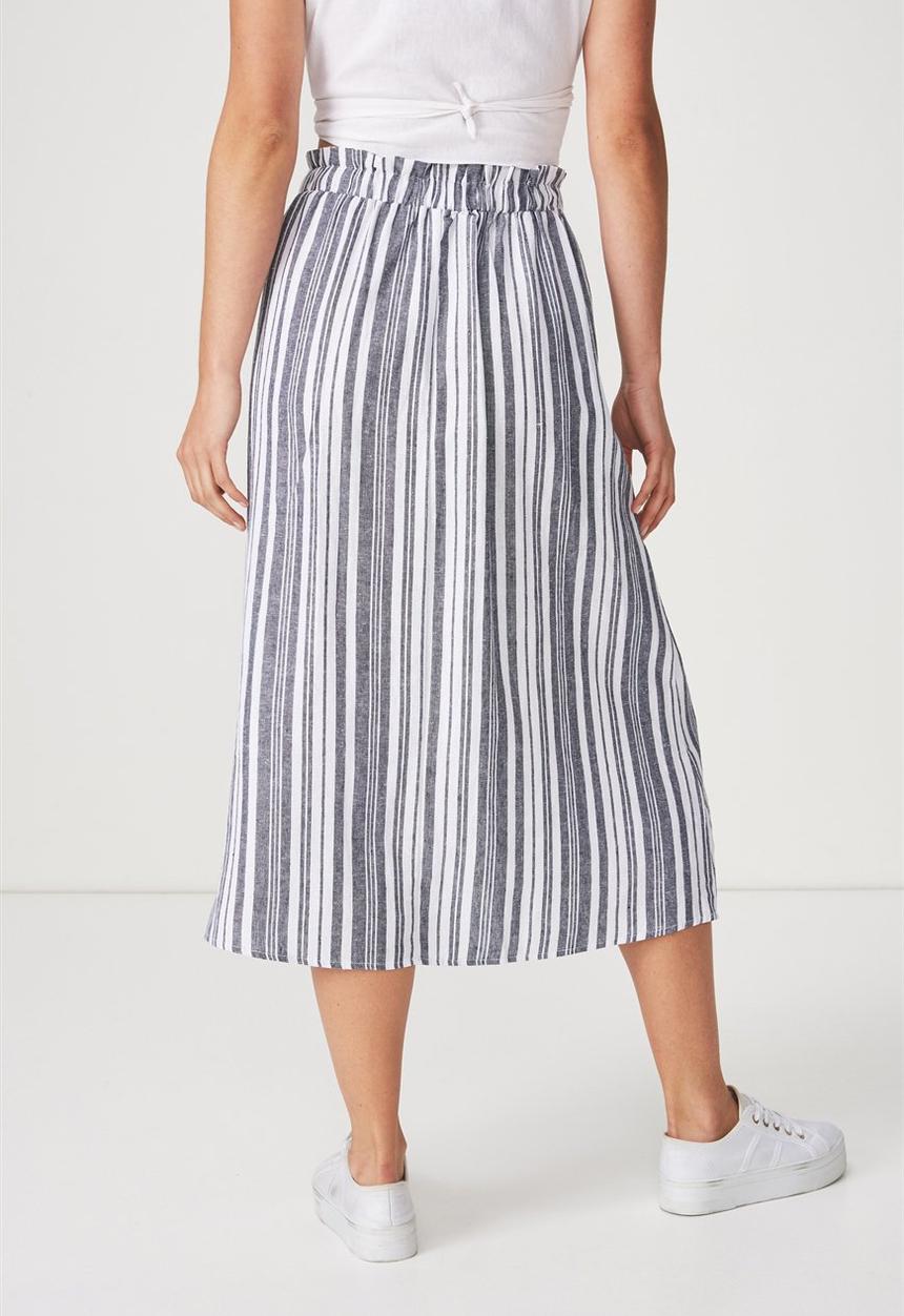 Cotton On - Woven marnie midi skirt - black & white