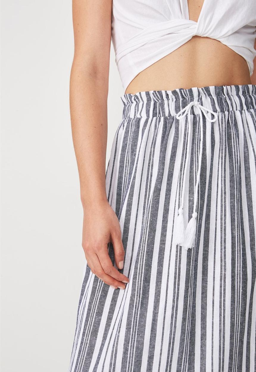 Cotton On - Woven marnie midi skirt - black & white