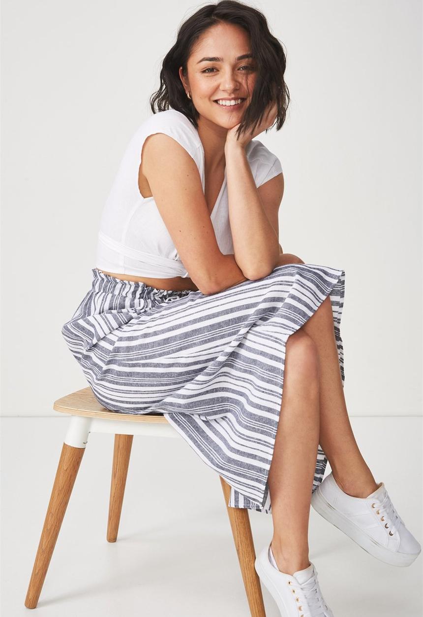 Cotton On - Woven marnie midi skirt - black & white