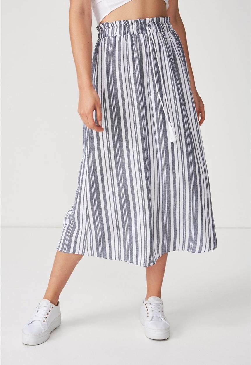 Cotton On - Woven marnie midi skirt - black & white