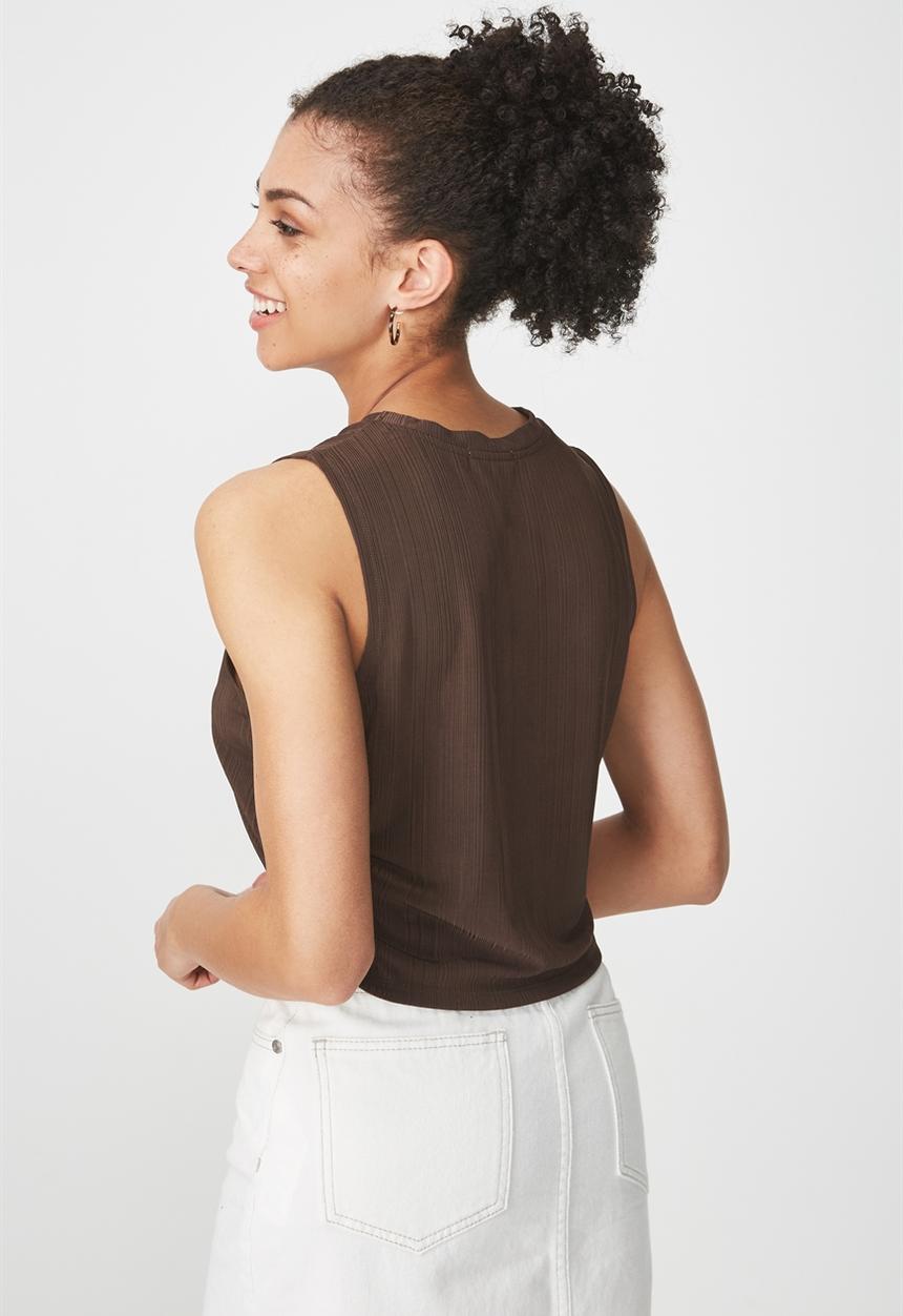 Cotton On - Baby sleeveless boxy tank - brown 