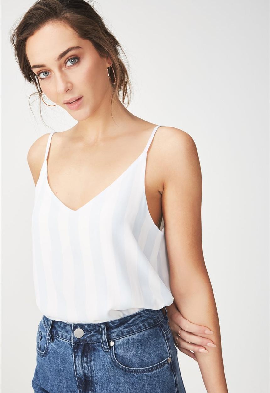 Cotton On - Astrid Cami - blue & white 