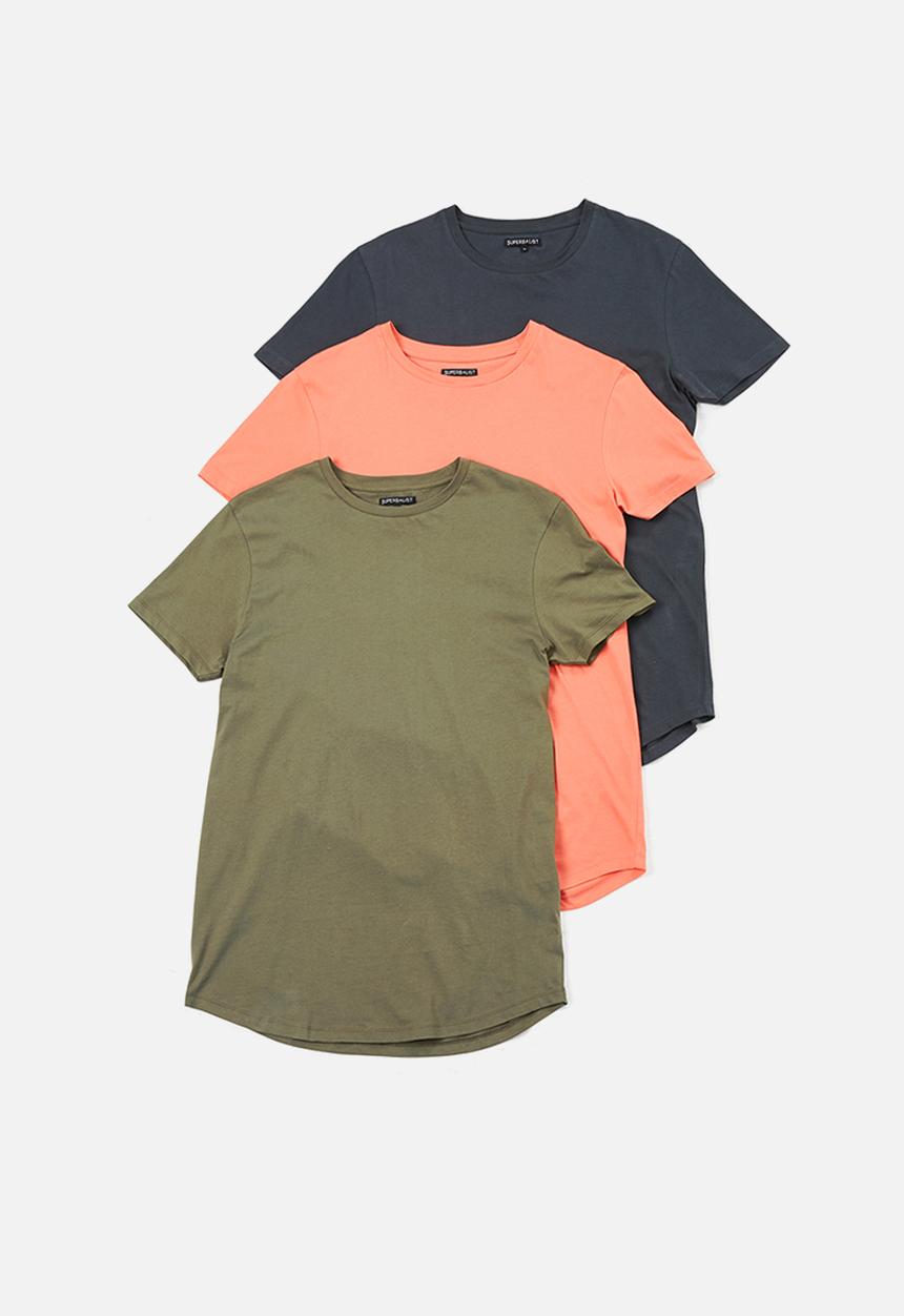 Superbalist - 3-pack curved hem tee -  multi