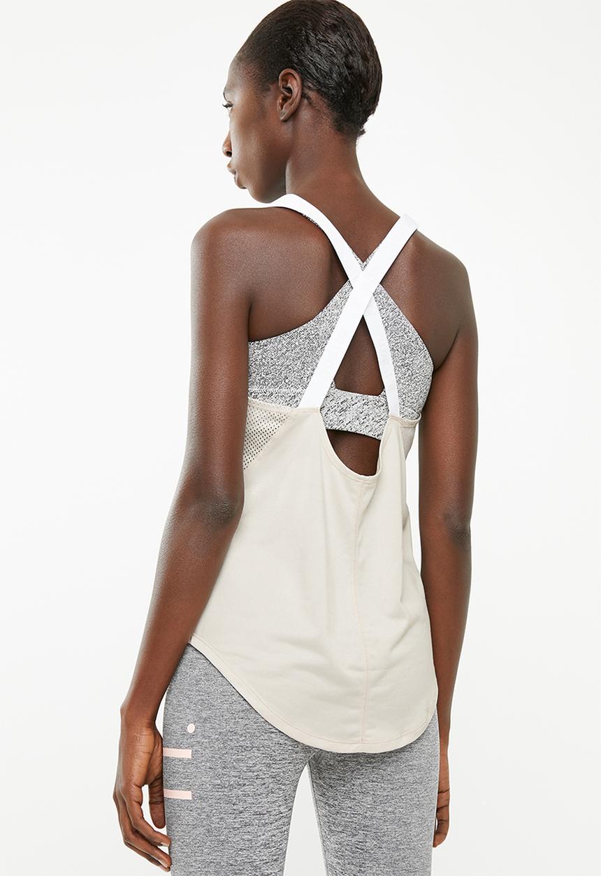 Nike - Dry tank elastica - beige