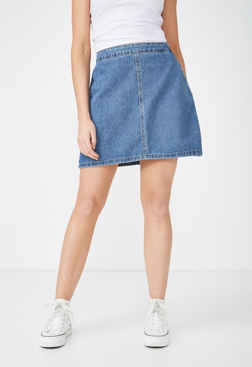 Cotton On - Denim aline skirt - blue