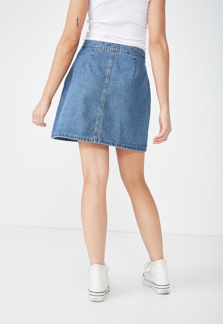 Cotton On - Denim aline skirt - blue