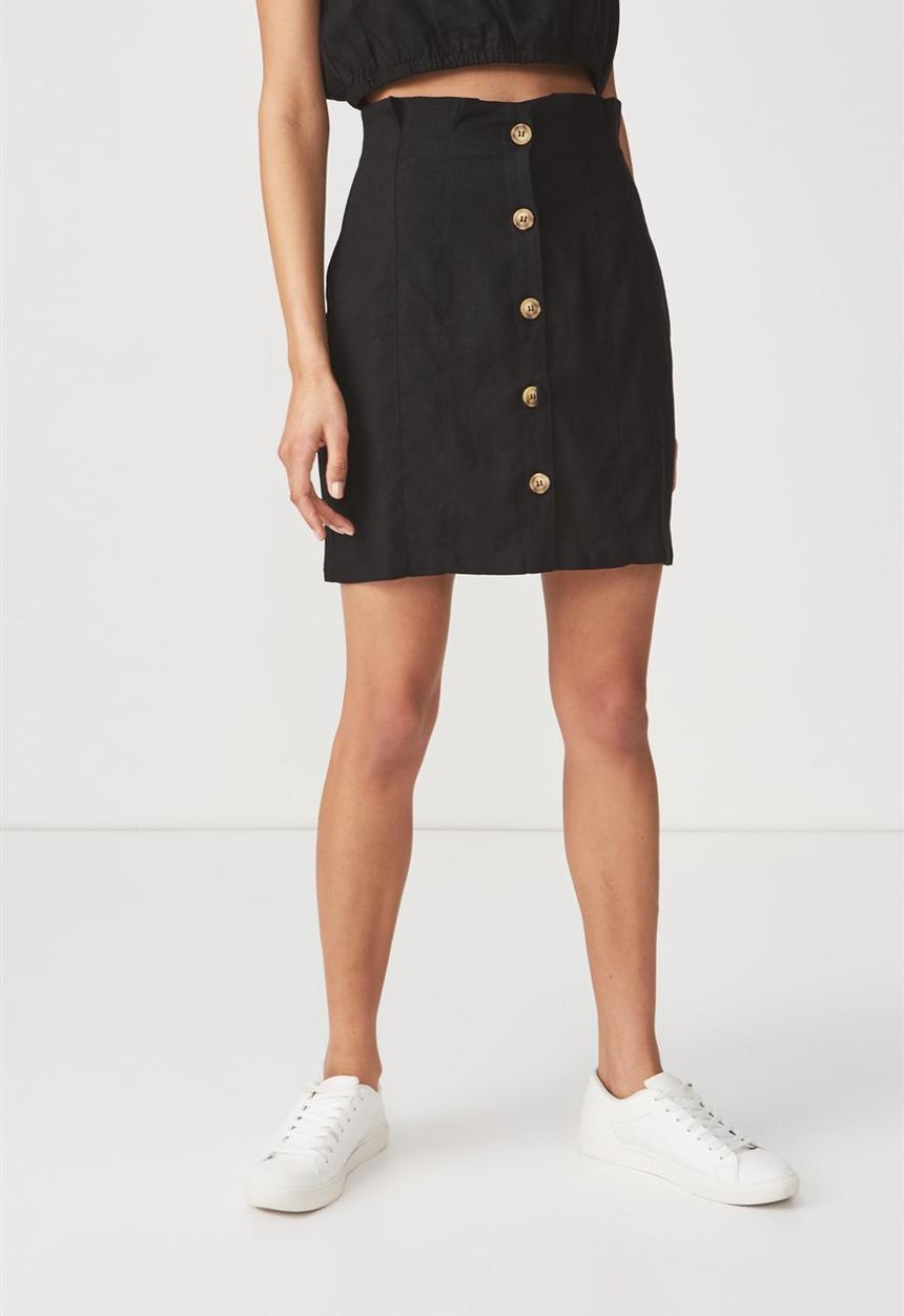 Cotton On - Woven halle mini skirt - black
