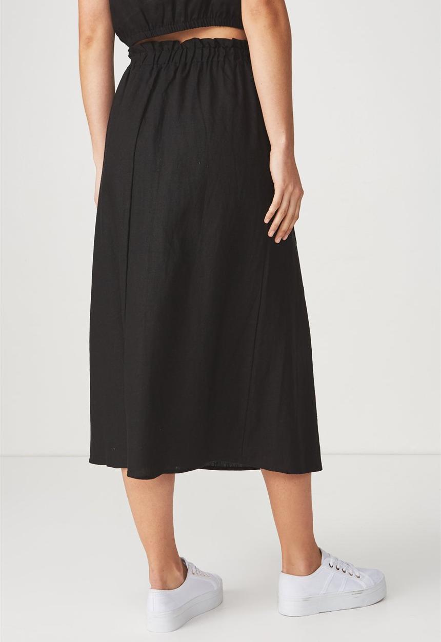 Cotton On - Woven marnie midi skirt - black
