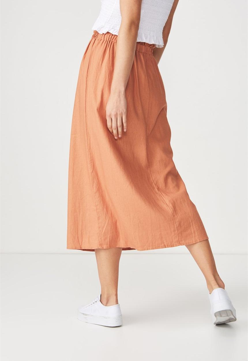 Cotton On - Woven marnie midi skirt - orange