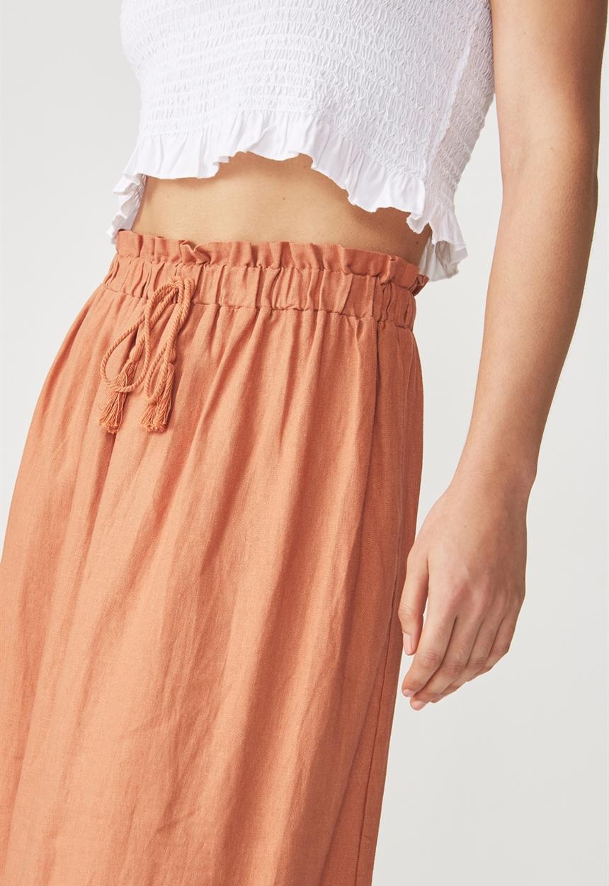 Cotton On - Woven marnie midi skirt - orange