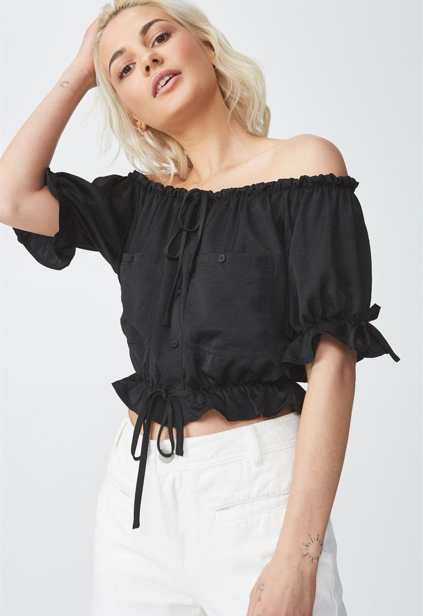 Cotton On - Melanie top - black