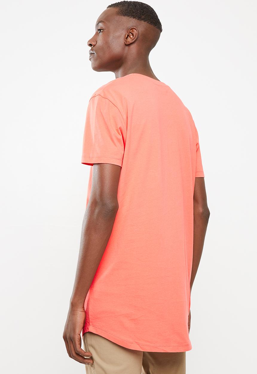 Superbalist - Curved hem tee - coral