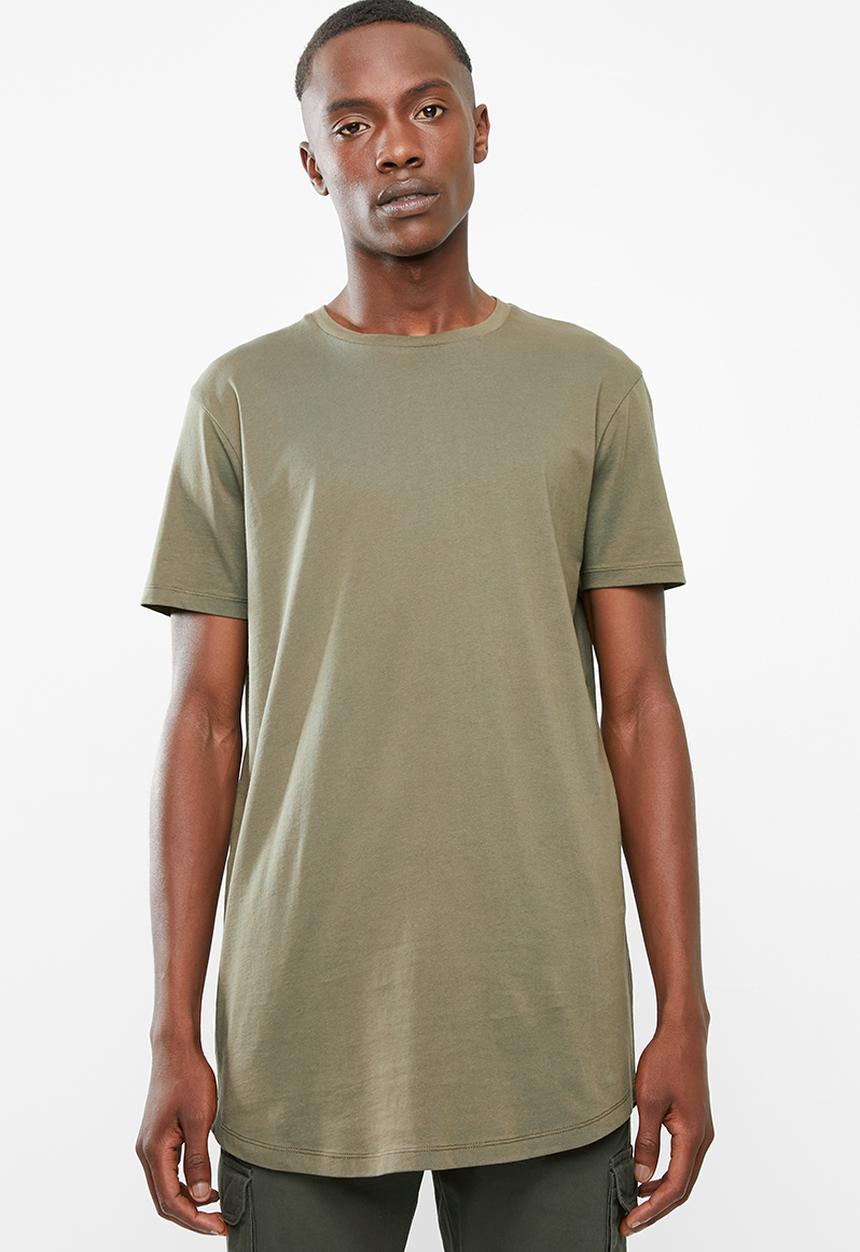 Superbalist - Curved hem tee - khaki green