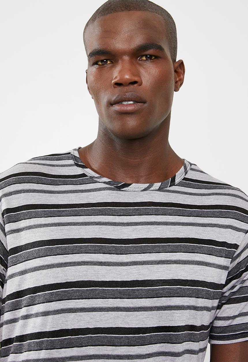 STYLE REPUBLIC - Harry dip hem tee - grey & black 