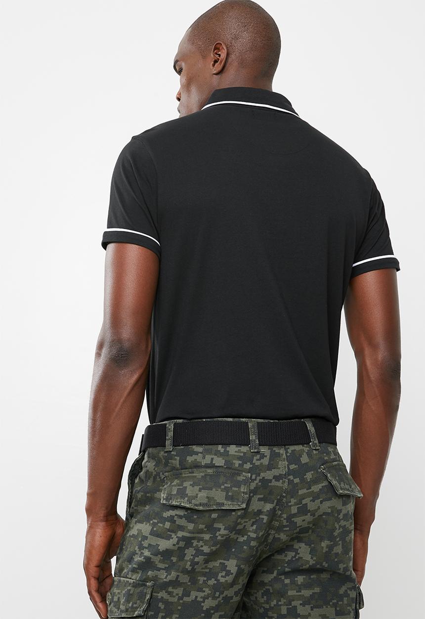 STYLE REPUBLIC - Block pique golfer - black