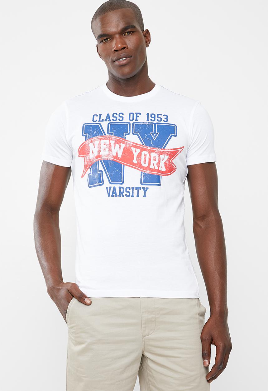 STYLE REPUBLIC - 1953 New York slogan varsity tee - white 