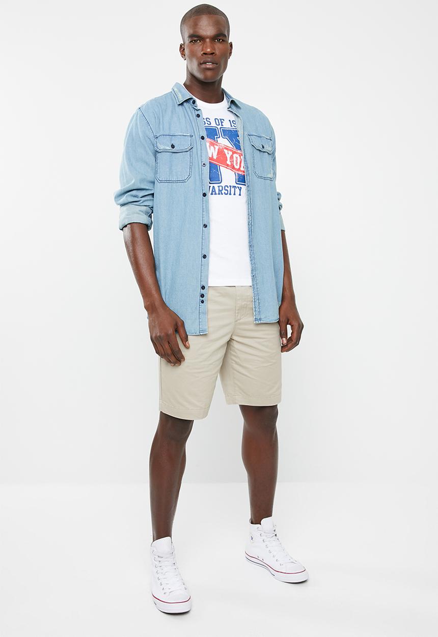 STYLE REPUBLIC - 1953 New York slogan varsity tee - white 