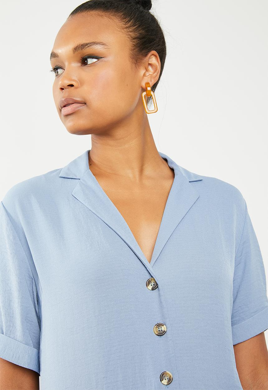 New Look - Peggy short sleeve blouse - blue