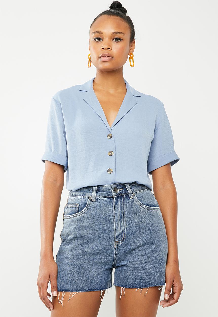 New Look - Peggy short sleeve blouse - blue