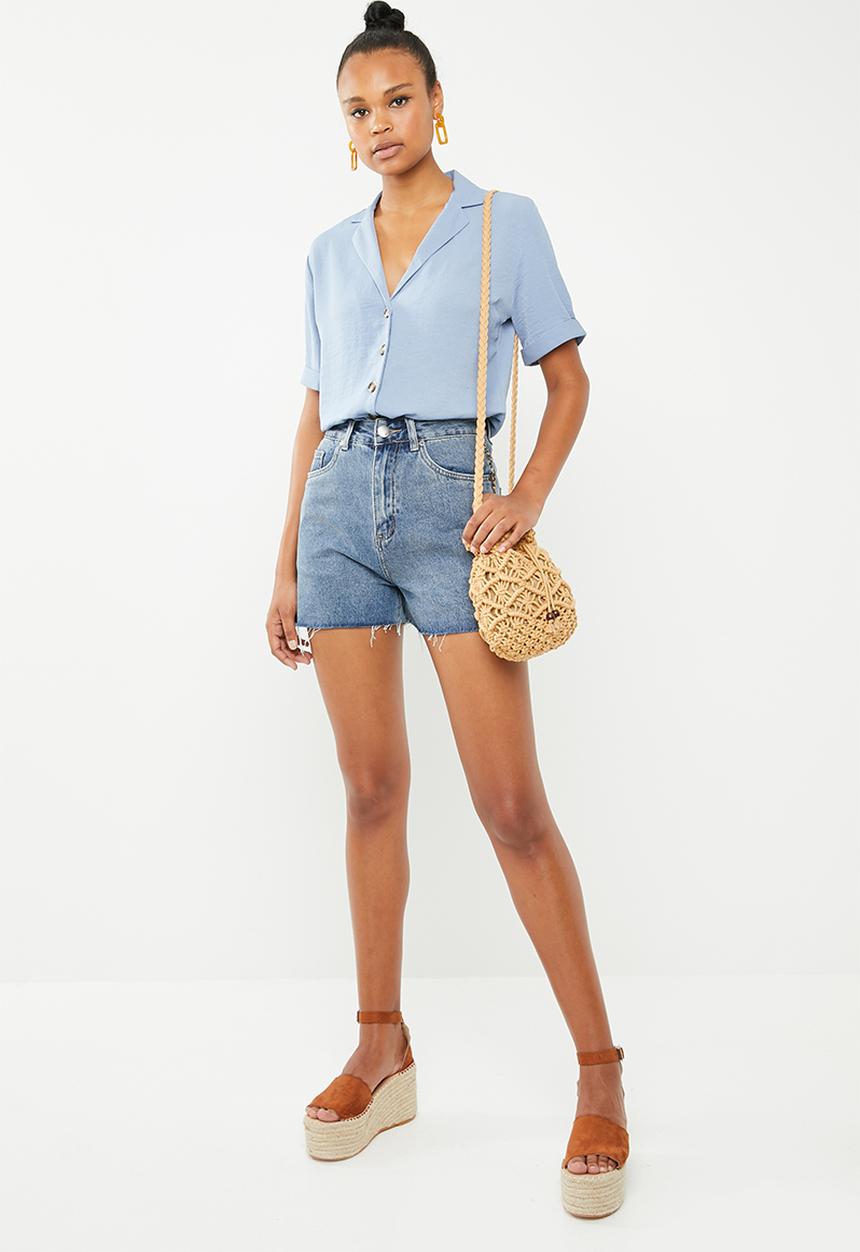New Look - Peggy short sleeve blouse - blue