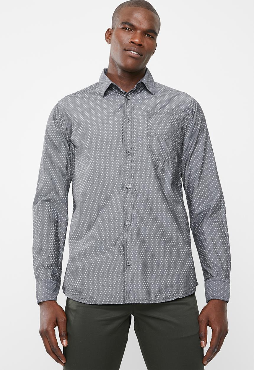 STYLE REPUBLIC - Long sleeve slim fit casual shirt - grey