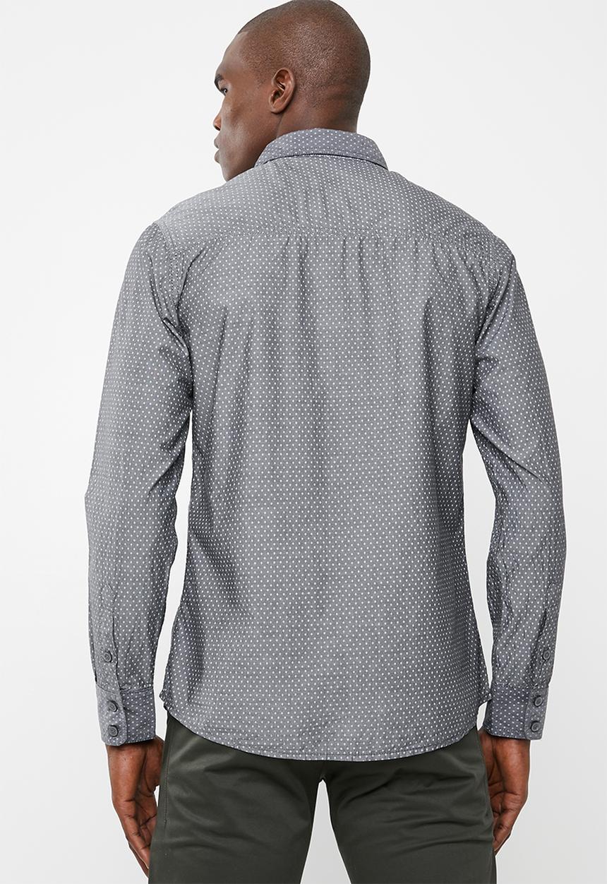 STYLE REPUBLIC - Long sleeve slim fit casual shirt - grey