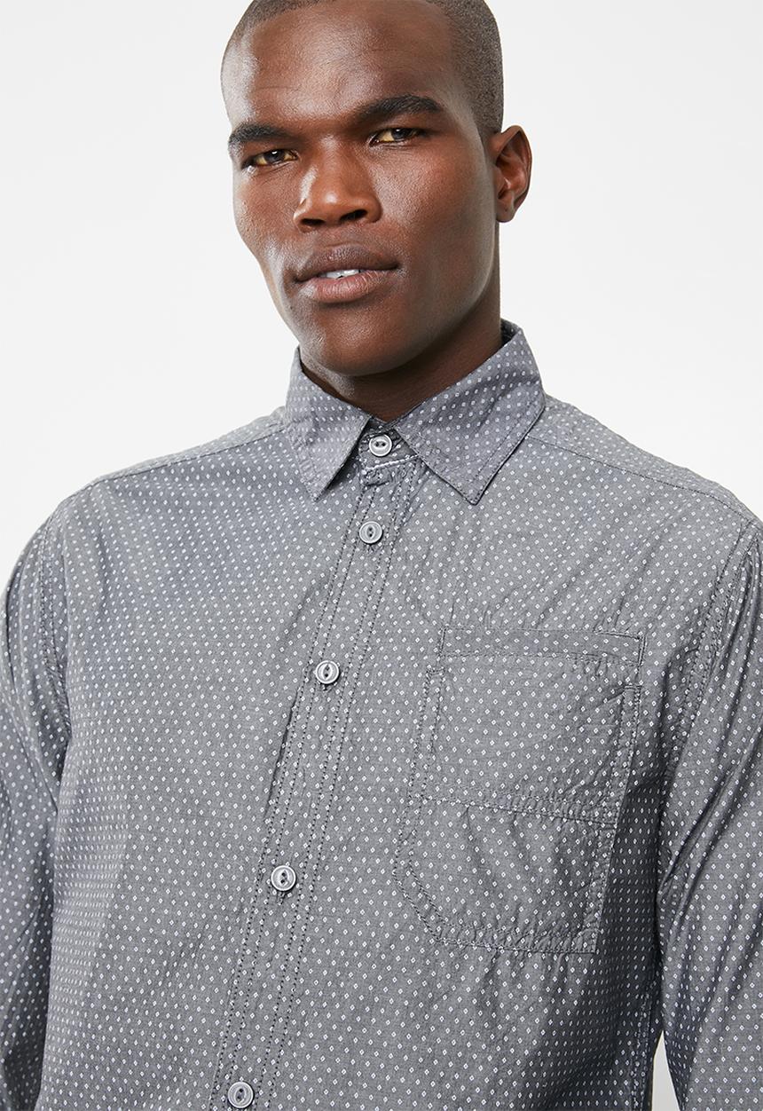 STYLE REPUBLIC - Long sleeve slim fit casual shirt - grey