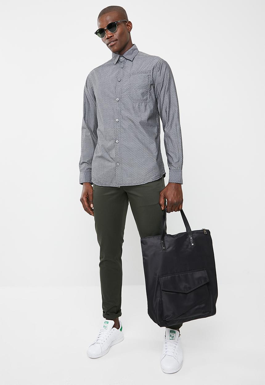 STYLE REPUBLIC - Long sleeve slim fit casual shirt - grey